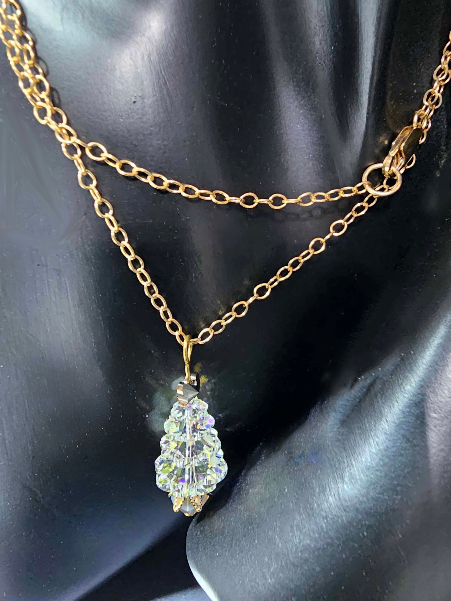 Gold Christmas Tree Necklace