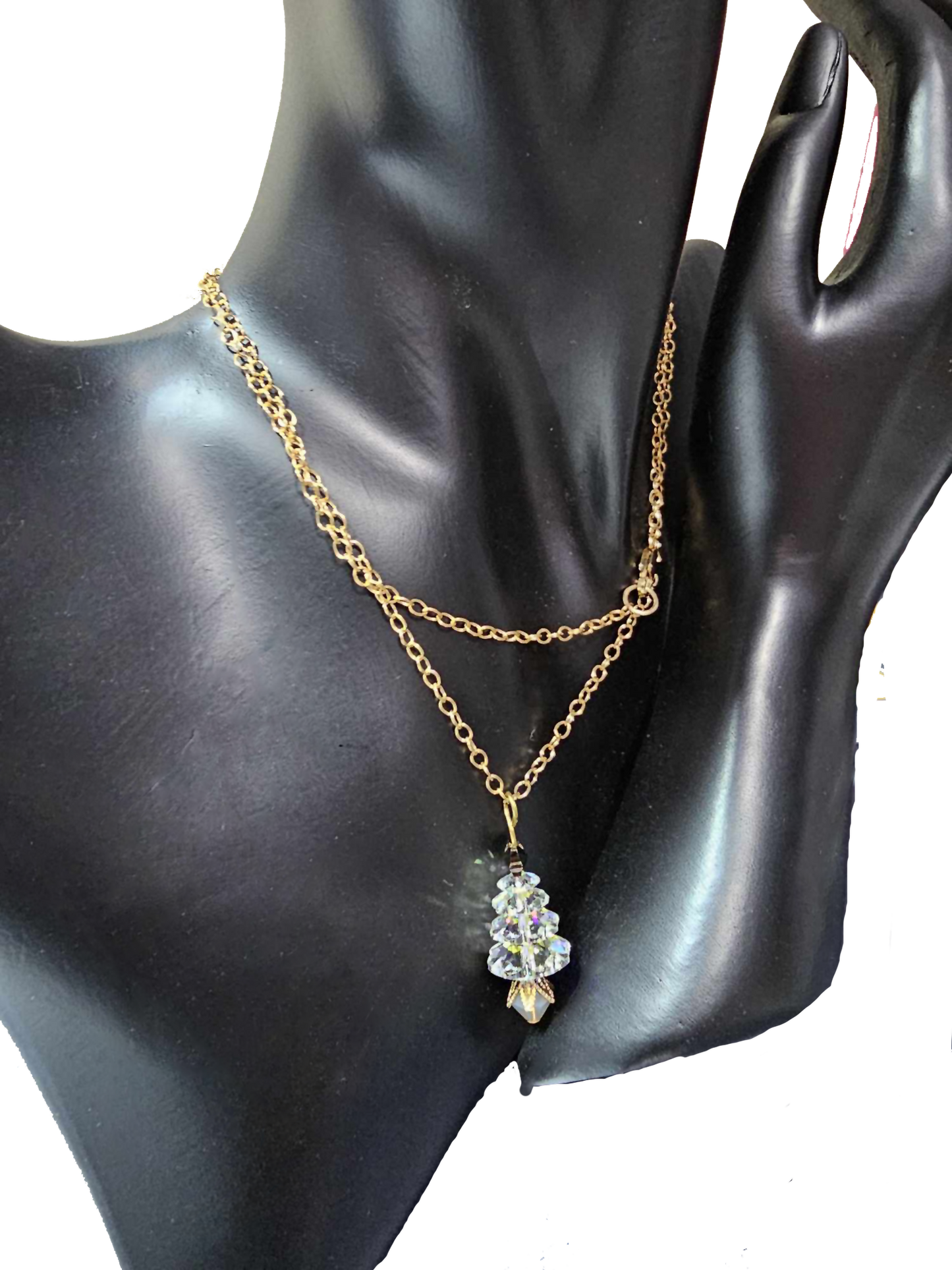 Gold Christmas Tree Necklace