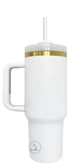 Custom Engraved Tumbler 40 OZ with Gold Underlay