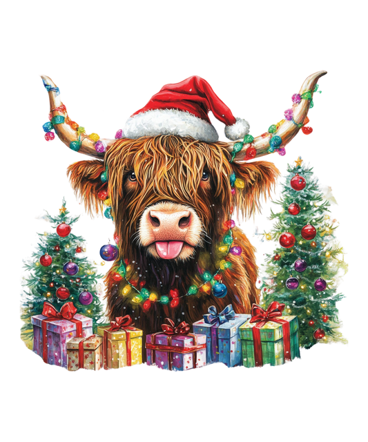 Highland Cow Christmas Design - RTS