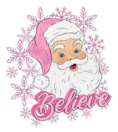 Pink Santa Christmas Design - RTS