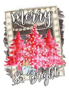 Merry Pink Tree Christmas Design - RTS