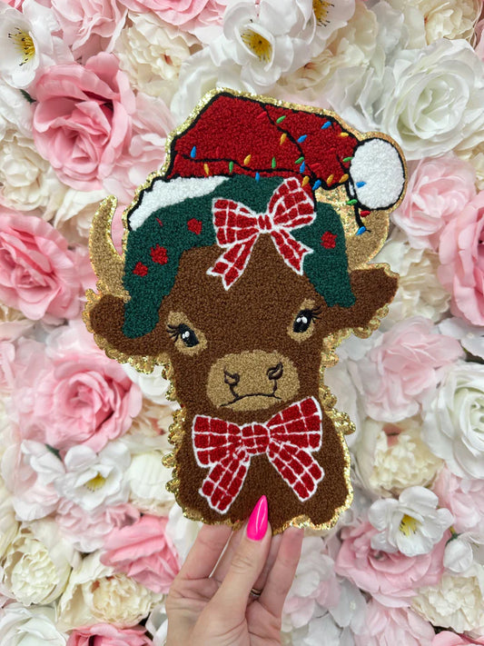 Merry Christmas Cow Sequin Design - RTS