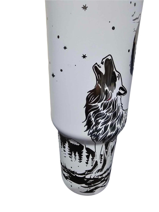 Custom Engraved Tumbler 40 OZ with Black Underlay